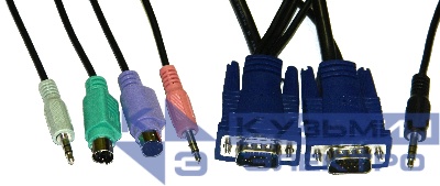 NLСVPA1.8 Кабель для KVM переключателя Netko, PS2, 1.8м, черный (совместим с KVM переключателями: NCS-21CA, NCS-41CA) РАСПРОДАЖА