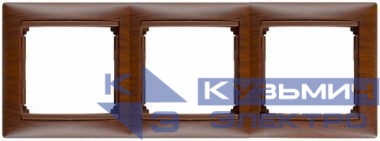 Рамка 3-м Valena горизонт. тонир. дерево (блист.) IEK 694364