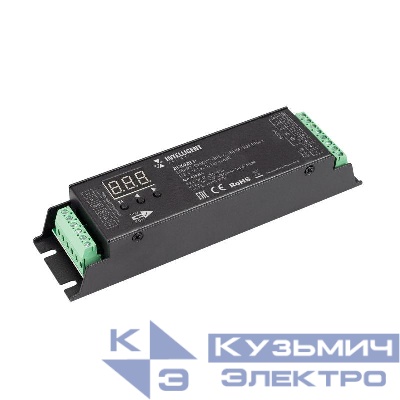 Декодер SMART-DMX512-305-63-RDM-SUF Black (12-48В 5х4А Terminal) IP20 металл INTELLIGENT ARLIGHT 036244