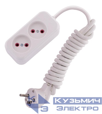 Удлинитель 2х2м без заземл. 16А IP20 Lila LEZARD 720-0202-203