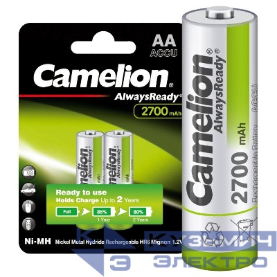 Аккумулятор Always Ready AA-2700mAh Ni-Mh BL-2 NH-AA2700BP2 1.2В Camelion 15036