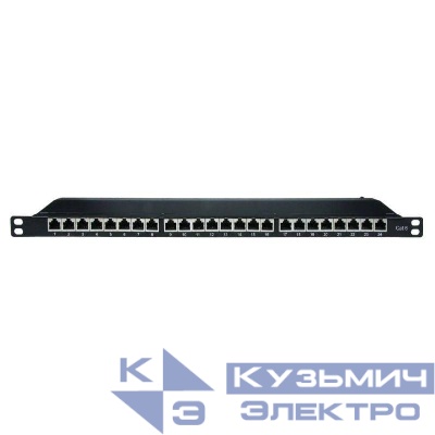 Патч-панель 19дюйм 0.5 U CAT6 24 порта RJ45 экранир. DKC RN6PPF2405