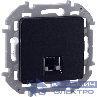 Розетка компьютерная Inspiria RJ45 кат.5E UTP антрацит IEK 673828