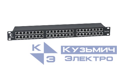 Патч-панель 19дюйм 1U 48 портов RJ45 кат.5E полностью экранир. Dual IDC высокой плотности Cabeus 8890c
