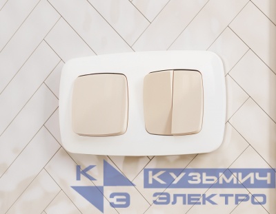 OP3010 Лицевая панель OMEGA (Бежевый глянец) для 1-кл выключателей QUANT