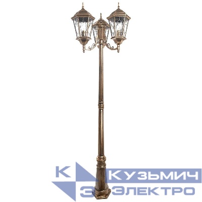 Светильник PL158 3х60Вт E27 230В садово-парковый черн. зол. FERON 11326