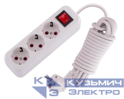 Удлинитель 3х5м с заземл. 16А IP20 Lila с выкл. LEZARD 720-0305-302