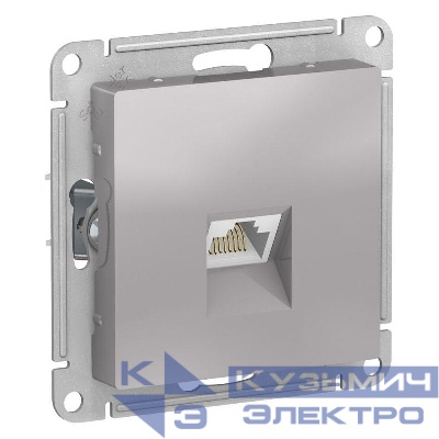 Розетка компьютерная 1-м AtlasDesign RJ45 кат.5E механизм алюм. SE ATN000383