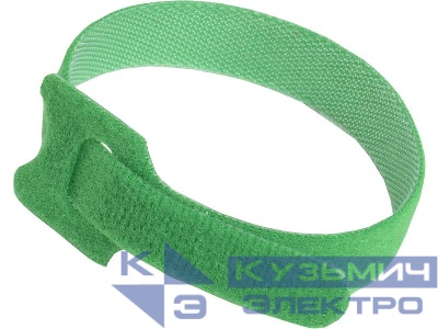 Хомут-липучка для кабеля 14х135мм с мяг. застеж. зел. (уп.100шт) ITK HKVG-W14-L135