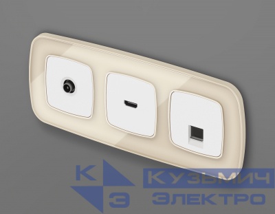 OP1140 Лицевая панель OMEGA (Белый глянец) для HDMI розетки QUANT