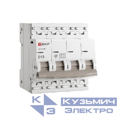 Выключатель автоматический 4п D 10А 4.5кА ВА 47-63N PROxima EKF M634410D