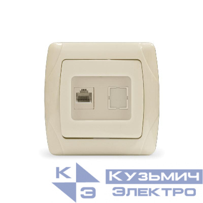 Розетка компьютерная 1-м СП Маргарита RJ45 сл.кость (ivory) UNIVersal М0035-I