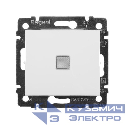 Выключатель 1-кл. СП Valena 10А IP31 250В с зел. индикацией механизм бел. Leg 774410