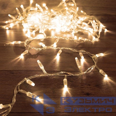 Гирлянда светодиодная "Кластер" 10м 200LED тепл. бел. 16Вт IP65 провод ПВХ прозр. (нужен шнур питания 303-500-1) Neon-Night 303-636