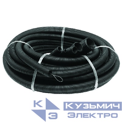 Труба гофрированная ПНД легкая d25мм с протяжкой черн. (уп.50м) Ruvinil 22501