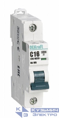 Выключатель автоматический модульный 1п D 20А 10кА ВА-105 DEKraft 13202DEK