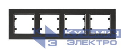 Рамка 4-м Karea горизонт. дым. металлик Makel 56050704