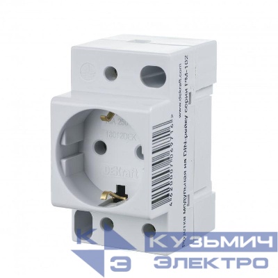 Розетка модульная РМ-102 16А 220В 2P+PEN на DIN-рейку DEKraft 18012DEK