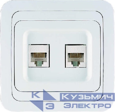 Розетка компьютерная 2-м СП Mimoza 16А IP20 кат.5 бел. Makel 12036