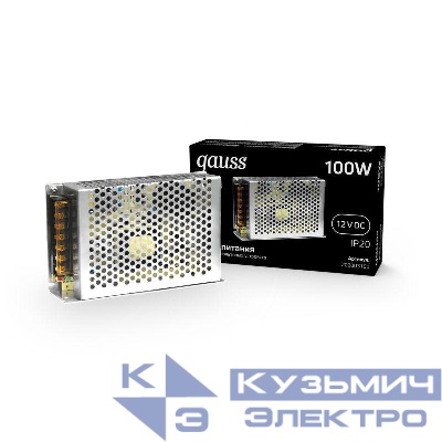 Блок питания для светодиодной ленты Black 100Вт 12В IP20 (драйвер) GAUSS 202003100