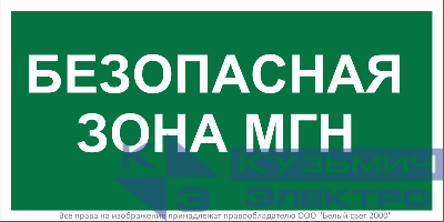 Знак безопасности BL-3015B.E68 "Безопасная зона для маломобильных групп" Белый свет a18346