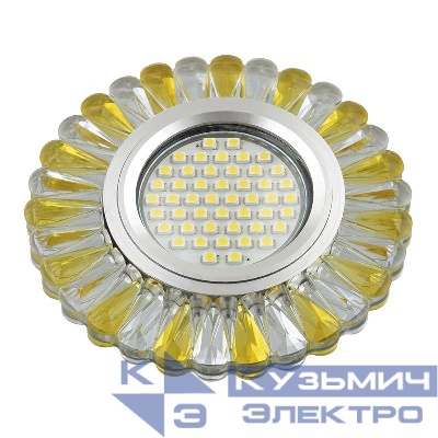 Светильник DLS-L145 GU5.3 GLASSY/GOLD GU5.3 встраив. доп. светодиод. подсветка 3Вт без лампы стекло Fametto UL-00003891