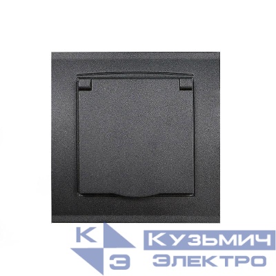 Розетка 1-м СП Бриллиант 16А IP20 с заземл. с крышкой в сборе графит Universal 7947649-Gr