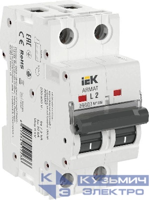 Выключатель автоматический модульный 2п L 2А M10N ARMAT IEK AR-M10N-2-L002