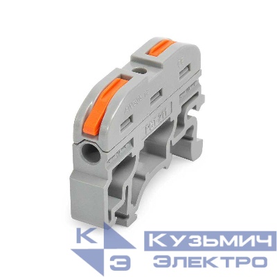 Клемма СМК на DIN-рейку 0.08-4кв.мм 1-проводная сер. (уп.25шт) Промрукав PR08.12595