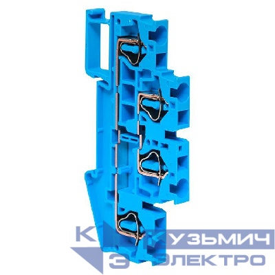 Колодка клеммная ST-4 32А пружинная двойн. син. EKF plc-jxb-st-4-4-2-blue