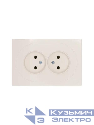 Розетка 2-м СП OSEN без заземл. ПБТ механизм сл. кость LEZARD 743-9000-128B