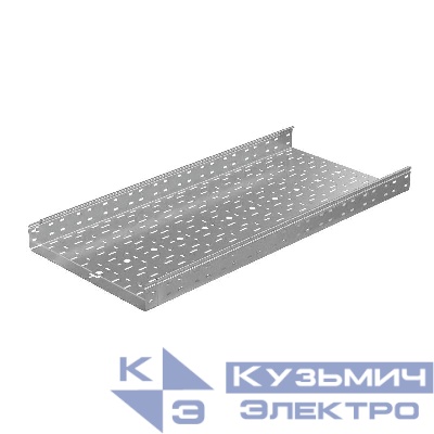Лоток листовой перфорированный 500х80 L3000 сталь 1.5мм "БЫСТРЫЙ МОНТАЖ ПЛЮС" LPplus80-500-1.5-3000 оцинк. КМ PL0258