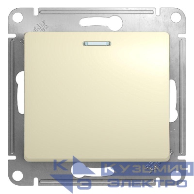 Переключатель проходной 1-кл. СП Glossa 10А IP20 (сх. 6а) 10AX с подсветкой механизм беж. SE GSL000263