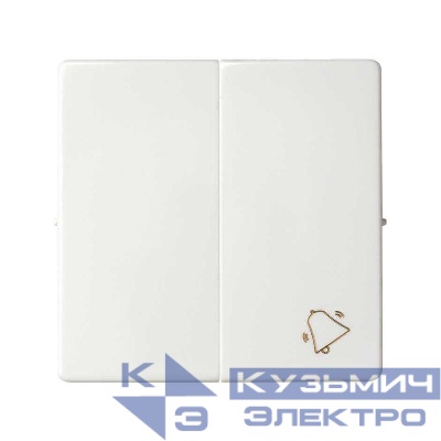 Клавиша двойная с пиктограммой "звонок" для 75301-39 Simon82/82Nature бел. 82027-30