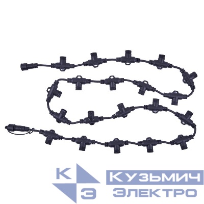 Провод-шина для гирлянд UCX-F90 T20/2M/BK серии F90PRO 2м 20 Т-коннекторов шаг 10см статика/мерцание IP67 черн. Uniel UL-00013217