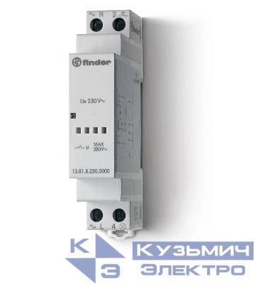 Реле модульное электронное 1NO 16А 230В AC 17.5мм IP20 FINDER 138182300000