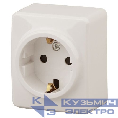 Розетка 1-м ОП Эра Эксперт 11-2203-02 16А IP20 250В 2P+E Schuko сл. кость Эра Б0020686