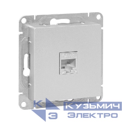 Розетка телефонная 1-м СП Эпика RJ11 механизм алюм. EKF UP1-SOA-RJ11