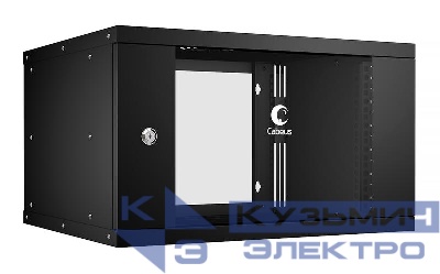 Шкаф телекоммуникационный настенный разборный LIGHT WSC-05D-6U55/45-BK 19дюйм 6U дверь стекло черн. Cabeus 10172c