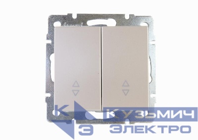 Переключатель проходной 2-кл. СП Rain IP20 механизм жемчуж./бел. перламутр. LEZARD 703-3088-106