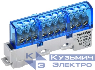 Шина нулевая N изол. на универс. держ. 6х9-10-С TEKFOR IEK TF-NN10-10-KL-K07