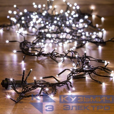 Гирлянда светодиодная "Кластер LED" 3м 288LED бел. 14Вт 220-240В IP20 провод ПВХ темн. зел. Neon-Night 303-625