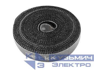 Лента-липучка многоразовая 14,5мм*3м, с насечками для отрыва (каждые 2 см), черная NETKO Optima