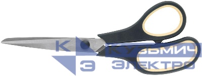 Ножницы бытовые нержавеющие прорезиненные ручки толщина лезвия 1.8мм 225мм FIT 67377