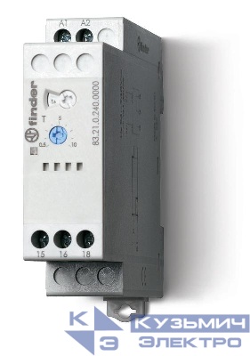 Таймер модульный 1-функциональный (DI) 24…240В AC/DC 1CO 16А 22.5мм регулировка времени 0.05с…10дней IP20 FINDER 832102400000