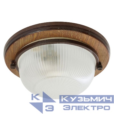 Светильник НБО 03-60-021 60Вт E27 IP44 220В накладной круг дерево орех FERON 11573
