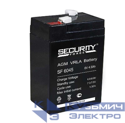 Аккумулятор ОПС 6В 4.5А.ч SF 6045 Security Force 4614030010013