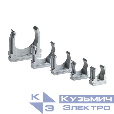 Держатель для труб (клипса) d63мм пластик сер. Ruvinil К01163