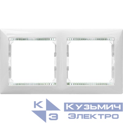 Рамка 2-м Valena горизонт. бел./кристалл Leg 774462