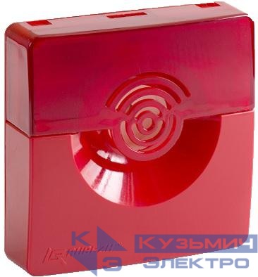 Оповещатель охранно-пожарный комбинированный свето-звуковой ОПОП 124-7 12В корпус красн. Рубеж Rbz-226685